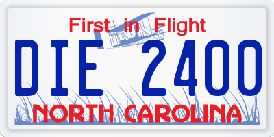 NC license plate DIE2400