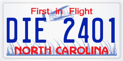 NC license plate DIE2401