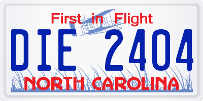 NC license plate DIE2404