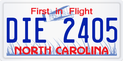 NC license plate DIE2405