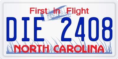 NC license plate DIE2408
