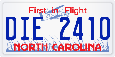 NC license plate DIE2410