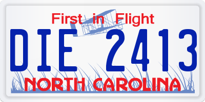NC license plate DIE2413