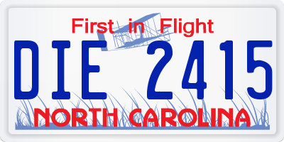 NC license plate DIE2415