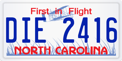 NC license plate DIE2416