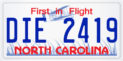 NC license plate DIE2419