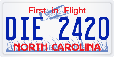 NC license plate DIE2420
