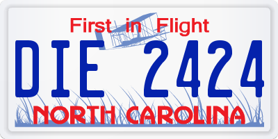 NC license plate DIE2424