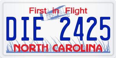 NC license plate DIE2425