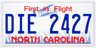 NC license plate DIE2427