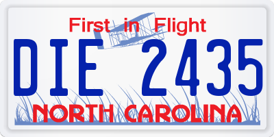 NC license plate DIE2435