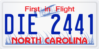 NC license plate DIE2441