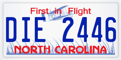 NC license plate DIE2446