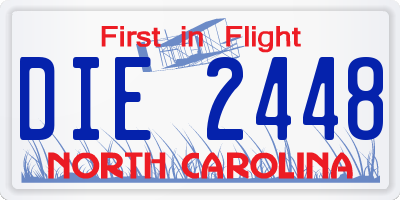 NC license plate DIE2448