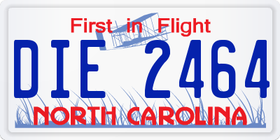 NC license plate DIE2464