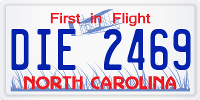 NC license plate DIE2469