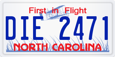 NC license plate DIE2471