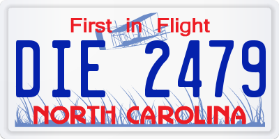 NC license plate DIE2479
