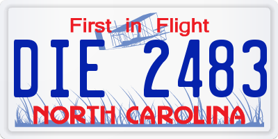 NC license plate DIE2483