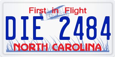 NC license plate DIE2484