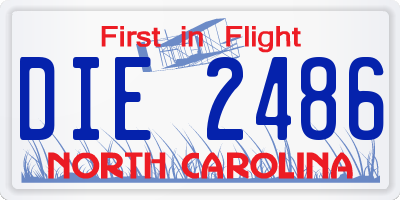 NC license plate DIE2486