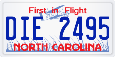 NC license plate DIE2495