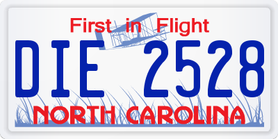 NC license plate DIE2528