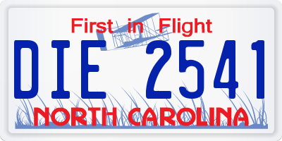 NC license plate DIE2541