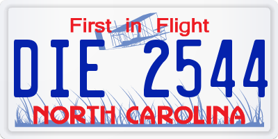 NC license plate DIE2544