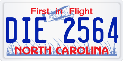 NC license plate DIE2564