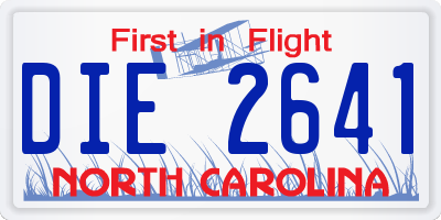 NC license plate DIE2641