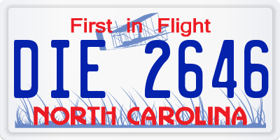 NC license plate DIE2646