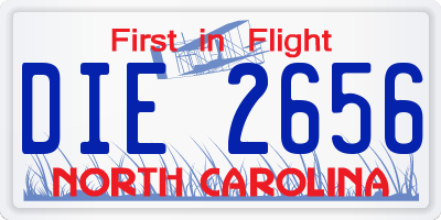 NC license plate DIE2656