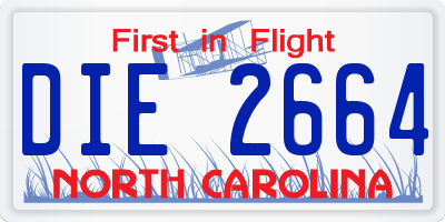 NC license plate DIE2664
