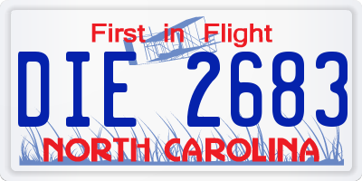 NC license plate DIE2683