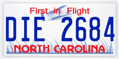 NC license plate DIE2684