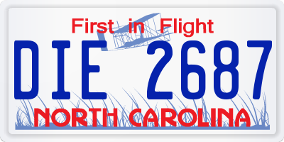 NC license plate DIE2687