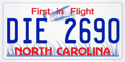 NC license plate DIE2690