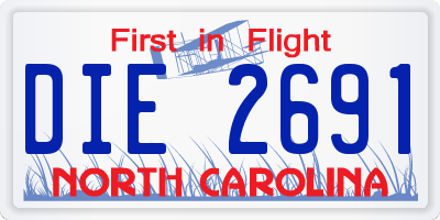 NC license plate DIE2691