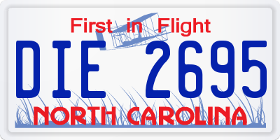 NC license plate DIE2695