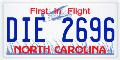 NC license plate DIE2696