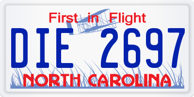 NC license plate DIE2697
