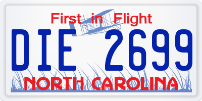 NC license plate DIE2699