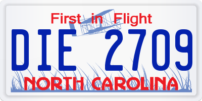 NC license plate DIE2709