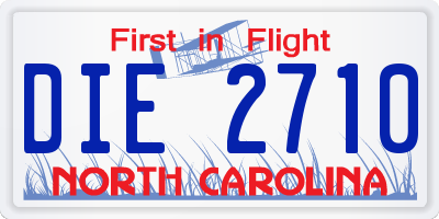 NC license plate DIE2710