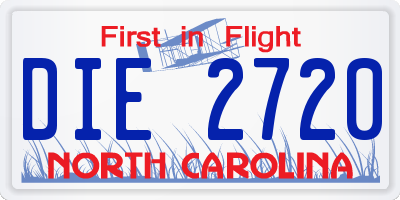 NC license plate DIE2720