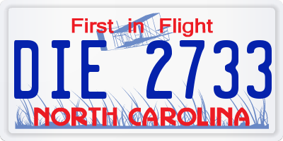 NC license plate DIE2733