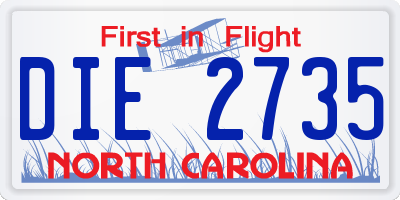 NC license plate DIE2735