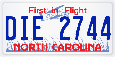 NC license plate DIE2744