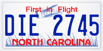 NC license plate DIE2745